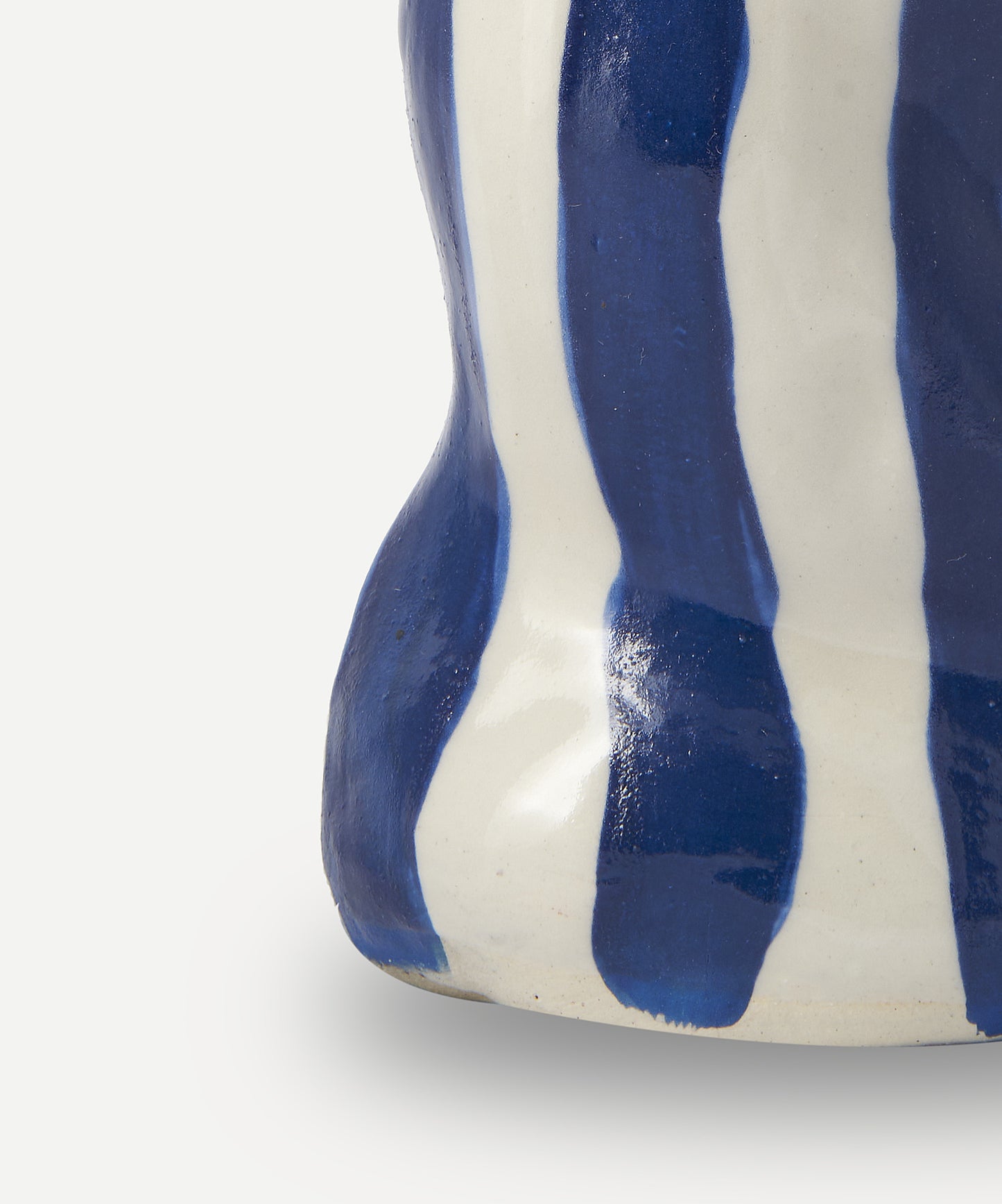 Navy Candy Stripe Vase