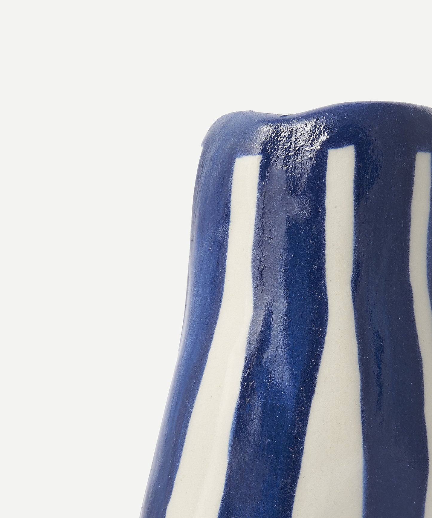 Navy Candy Stripe Vase