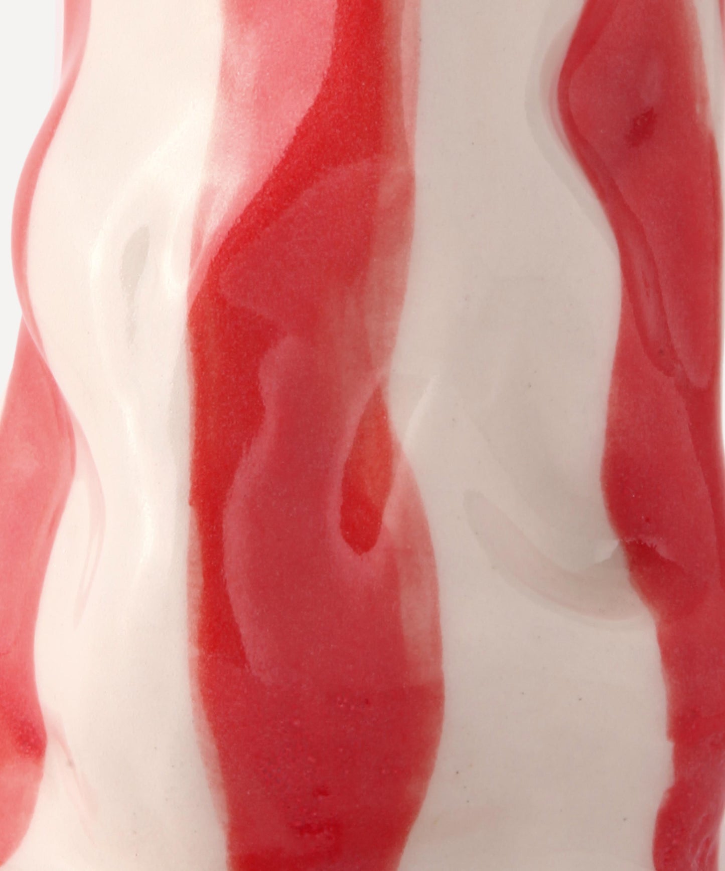 Bright red candy stripe vase