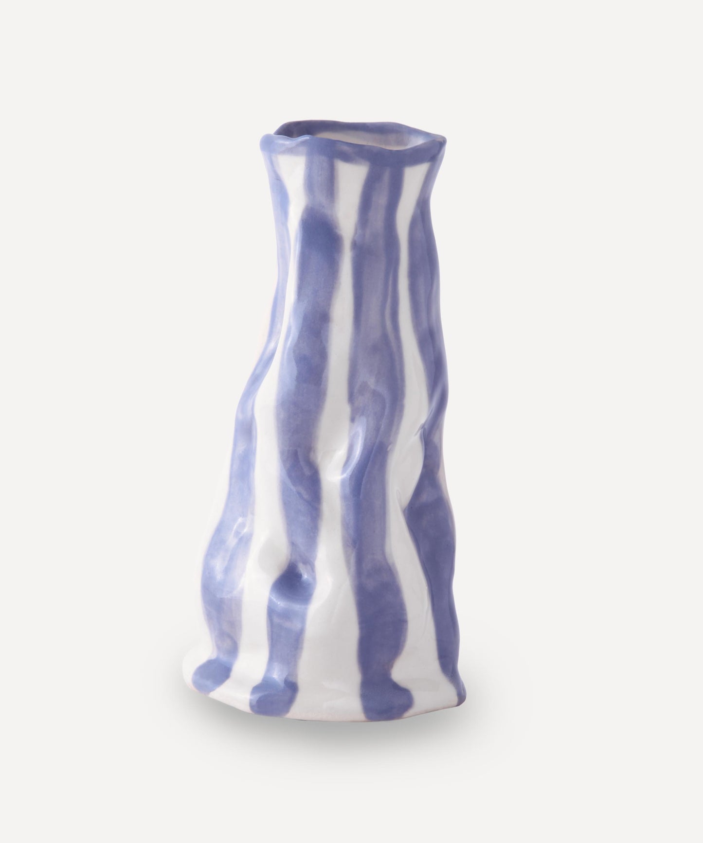 Dark lavender candy stripe vase