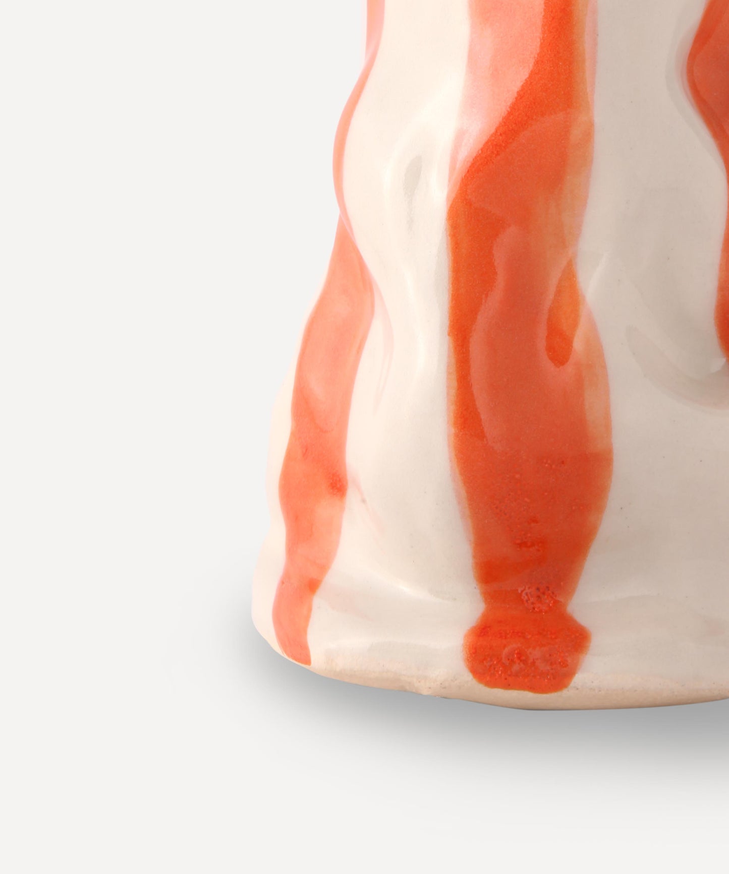 Flame orange candy stripe vase