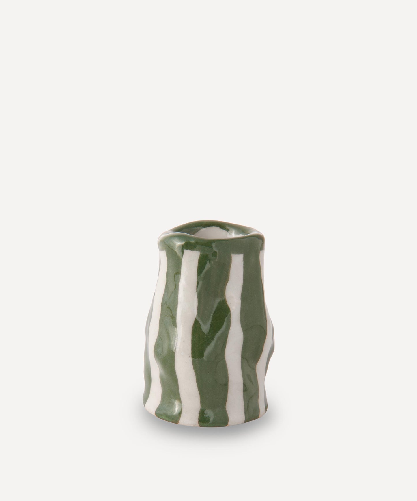 Light Green Candy Stripe Candle Holder