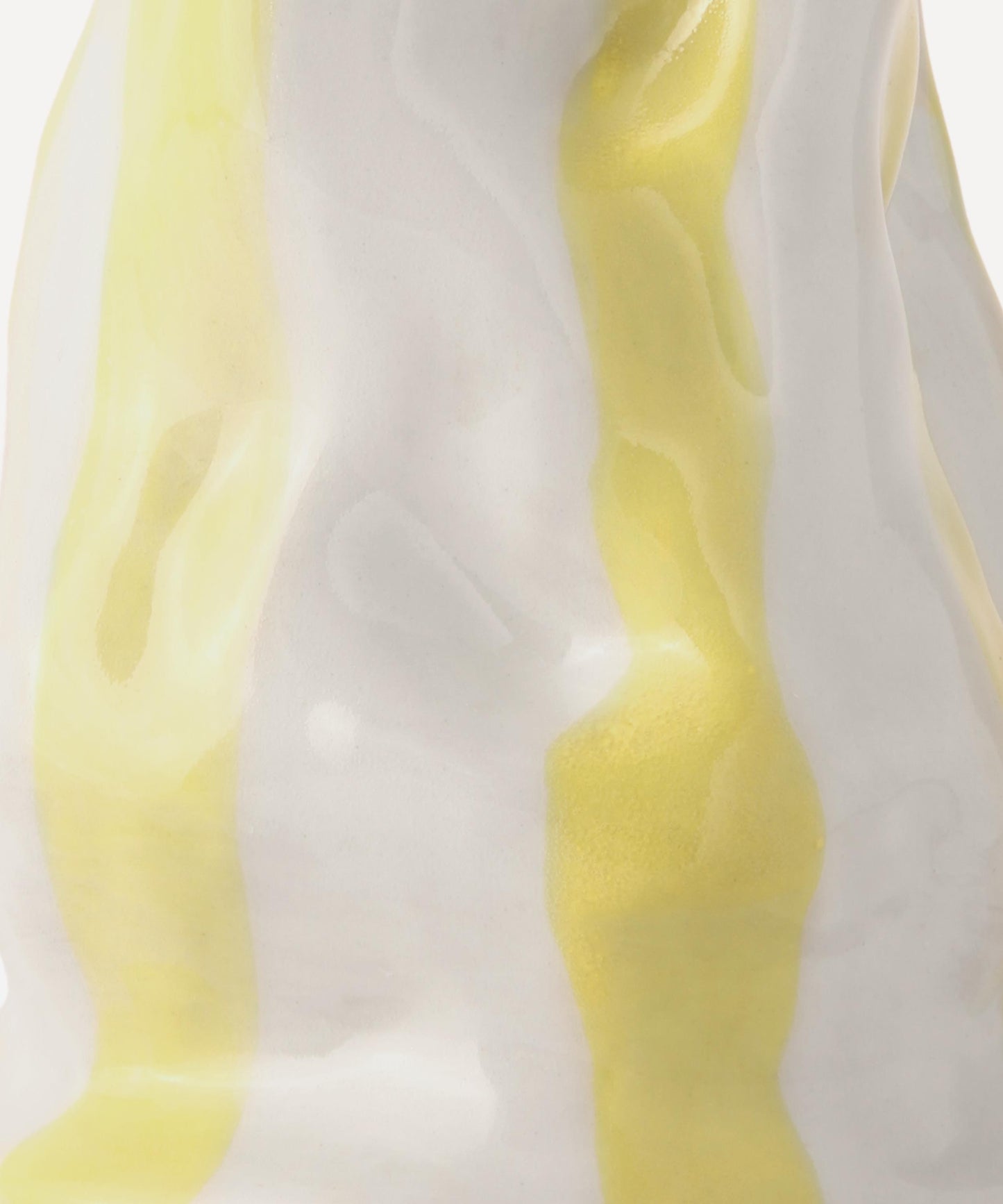 Light yellow candy stripe vase