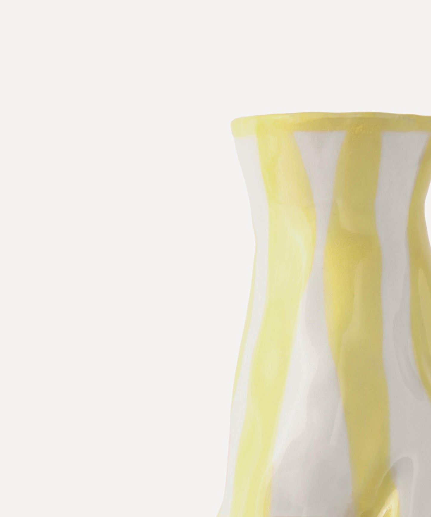 Light yellow candy stripe vase