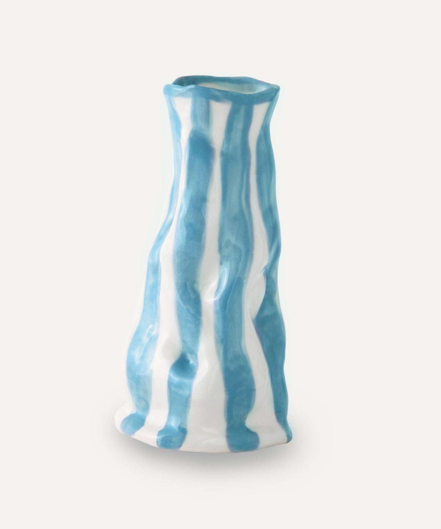 Turquoise candy stripe vase