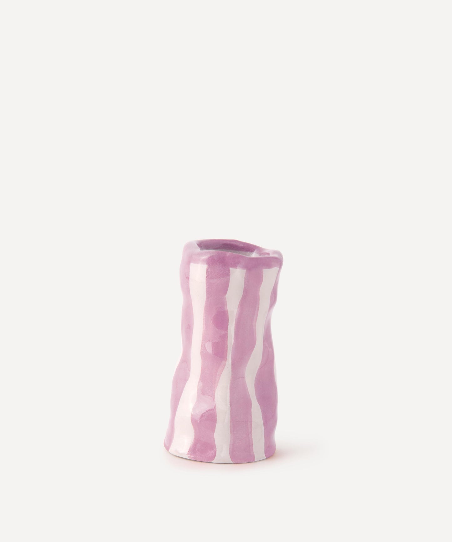 Violet Candy Stripe Candle Holder